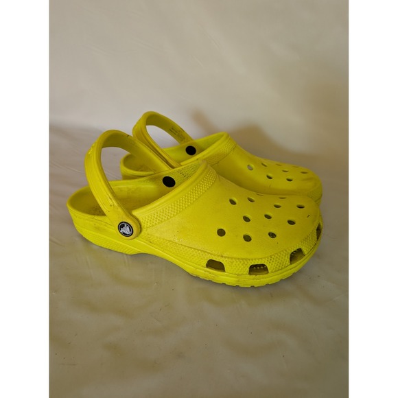 CROCS Other - Crocs Classic Clogs Yellow Slip On Comfort Shoes Mens 8 Womens 10